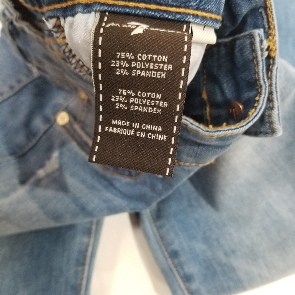 7 For All Mankind Blue Distressed skinny Jeans little girl size 7 (C11) - Picture 6 of 6